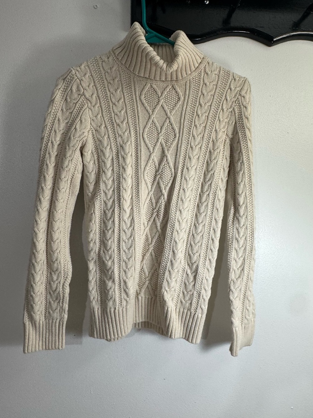 Women’s Cable Knit Turtleneck Sweater - Cream